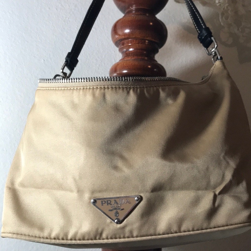 Tan nylon Prada bag